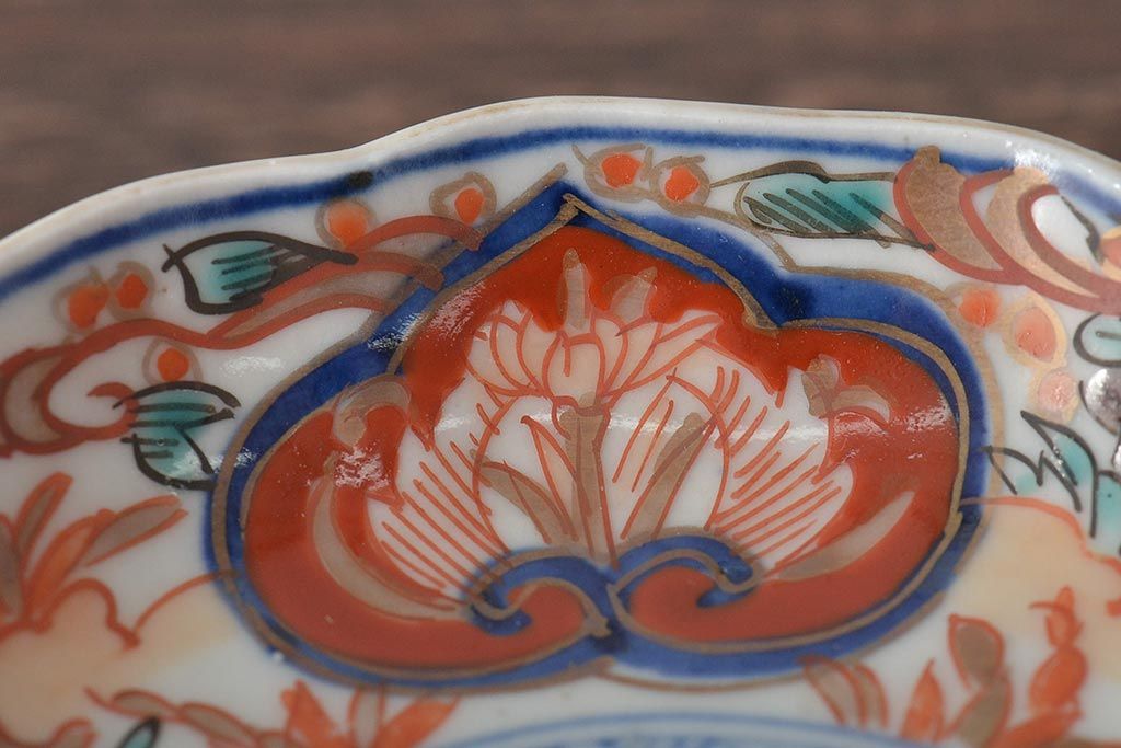 幕末〜明治　伊万里焼　色絵金彩兎図　小皿3枚(和食器)(R-044571)