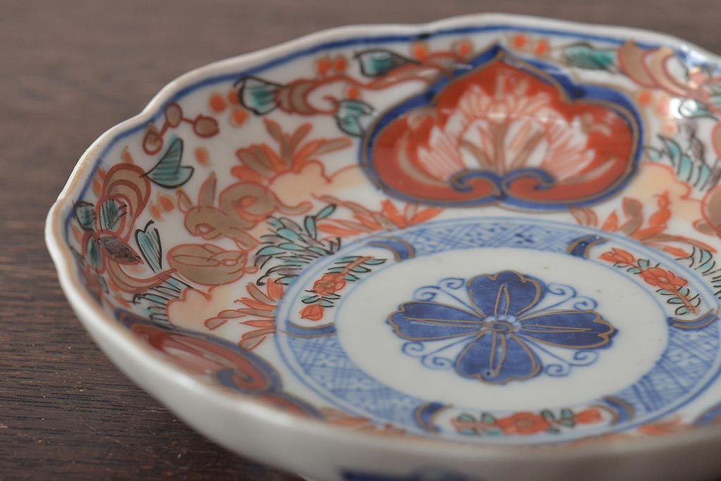 幕末〜明治　伊万里焼　色絵金彩兎図　小皿3枚(和食器)(R-044571)