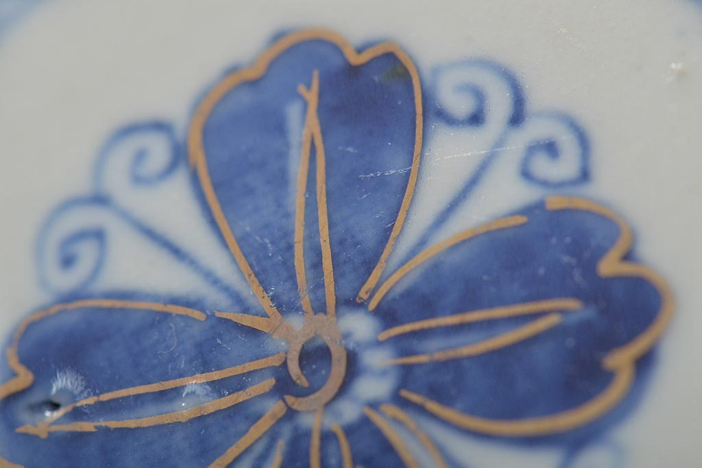 幕末〜明治　伊万里焼　色絵金彩兎図　小皿3枚(和食器)(R-044571)