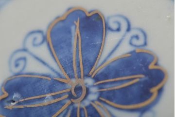 幕末〜明治　伊万里焼　色絵金彩兎図　小皿3枚(和食器)(R-044571)