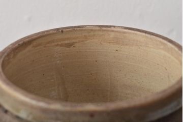 江戸期　古い美濃焼蓋物(織部瀬戸)(R-044574)