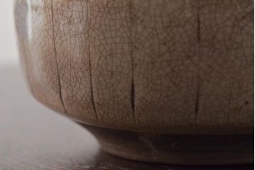 江戸期　古い美濃焼蓋物(織部瀬戸)(R-044574)