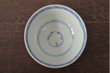 江戸期　古伊万里　色絵染付蓋茶碗3客(和食器)(R-044575)