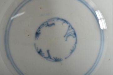 江戸期　古伊万里　色絵染付蓋茶碗3客(和食器)(R-044575)
