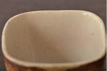 明治〜大正　古い美濃焼蓋物5客(織部向付)(R-044576)