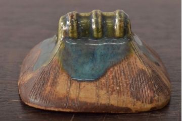 明治〜大正　古い美濃焼蓋物5客(織部向付)(R-044576)