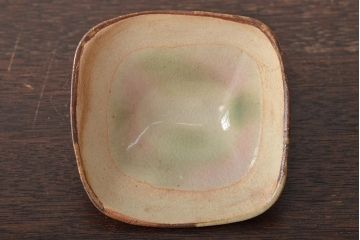 明治〜大正　古い美濃焼蓋物5客(織部向付)(R-044576)