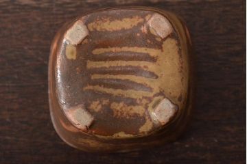 明治〜大正　古い美濃焼蓋物5客(織部向付)(R-044577)