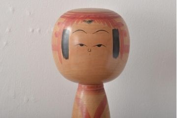 新山久治 作　こけし　46cm　八十才　郷土玩具　伝統こけし(R-044579)