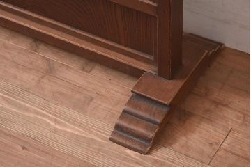 アンティーク建具　和製　昭和初期　上手物!　本体ヒノキ材・腰板ケヤキ材　美しい組子が目を引く引き戸付き衝立(つい立て、仕切り、パーテーション)(R-044581)