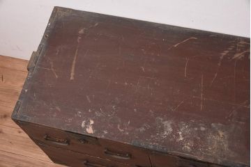 アンティーク家具　和製　明治期　珍しいデザインの重ね箪笥(和箪笥、衣装箪笥)(R-044585)