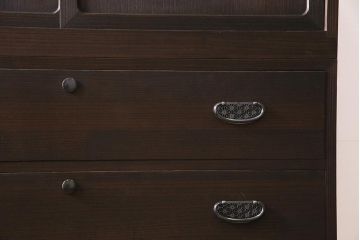 中古　国産　総桐材　引き戸付き　凛とした和の雰囲気漂う重ね箪笥(衣装箪笥、桐箪笥、和タンス)(R-044588)