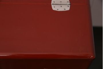 アンティーク家具　和製アンティーク　昭和初期　朱塗り　朱色が独特の存在感漂う裁縫箱(ソーイングボックス、小引き出し、小物収納)(R-044594)