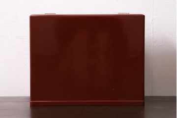 アンティーク家具　和製アンティーク　昭和初期　朱塗り　朱色が独特の存在感漂う裁縫箱(ソーイングボックス、小引き出し、小物収納)(R-044594)