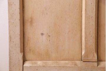 アンティーク建具　フランスアンティーク　パイン材　レトロガラス入り　アーチ型のフォルムがおしゃれな木製ドア(木製扉、ガラス扉)(R-044597)