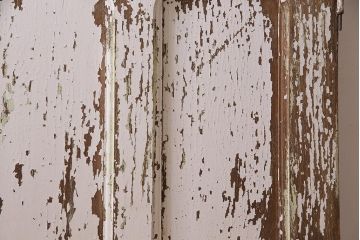 アンティーク建具　フランスアンティーク　オーク材　両開き　鉄格子がおしゃれな親子ドア(木製扉)(R-044598)