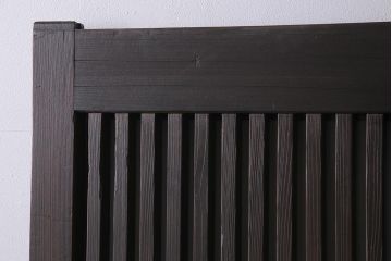 アンティーク建具　明治期　本体ヒノキ材・板部ケヤキ材　クリアガラス入り　落ち着いた和の雰囲気を演出する蔵戸(引き戸、玄関戸)(R-044599)