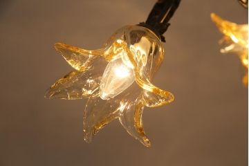 中古　アンティーク調　鉄製　ボタニカルモチーフがお洒落な5灯シャンデリア(天井照明、吊り下げ照明)(R-044600)