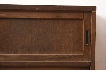 アンティーク家具　和製　昭和初期　素朴な風合いが魅力の古い木製戸棚(収納棚、キャビネット)(R-044603)