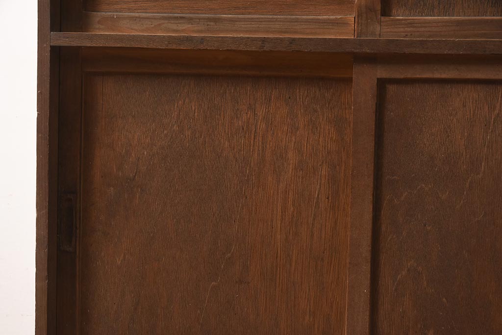 アンティーク家具　和製　昭和初期　素朴な風合いが魅力の古い木製戸棚(収納棚、キャビネット)(R-044603)