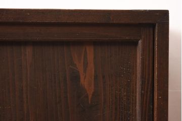 アンティーク建具　和製　明治大正期　古い質感が味わい深い木製戸棚(収納棚、キャビネット)(R-044604)