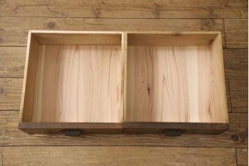 アンティーク家具　和製　昭和初期　ナラ材のおしゃれなガラス戸棚(キャビネット、収納棚、飾り棚)(R-044605)