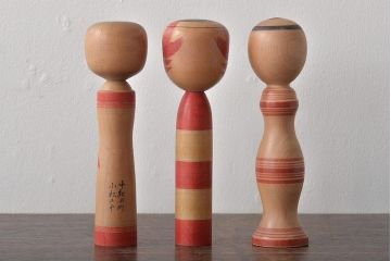 坂下隆男　村井福太郎　小松五平　渡辺喜平　伝統こけし4本セット(R-044606)