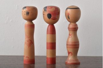 坂下隆男　村井福太郎　小松五平　渡辺喜平　伝統こけし4本セット(R-044606)