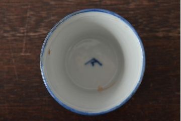 明治大正期　雲鶴文印判蕎麦猪口8個セット(和食器)(R-044609)