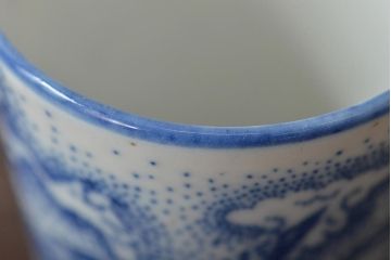 明治大正期　雲鶴文印判蕎麦猪口8個セット(和食器)(R-044609)