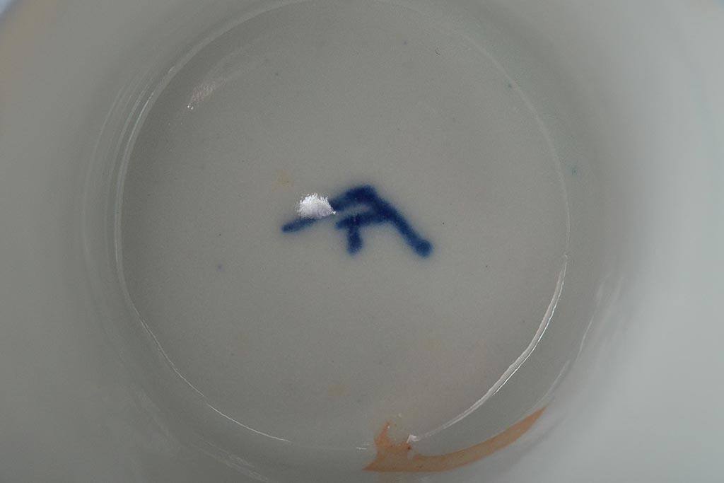 明治大正期　雲鶴文印判蕎麦猪口8個セット(和食器)(R-044609)