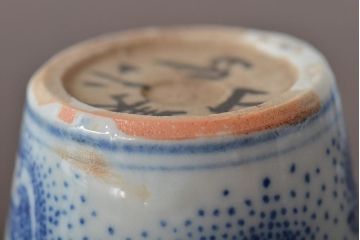 明治大正期　雲鶴文印判蕎麦猪口8個セット(和食器)(R-044609)