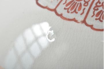 明治期　九谷焼　花蝶図　赤絵三つ重ね鉢(深鉢、深皿)(R-044613)