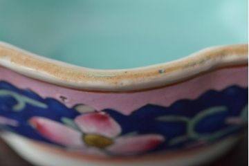 明治期　色絵小鉢4点(花文、中国李朝?)(R-044614)