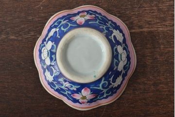 明治期　色絵小鉢4点(花文、中国李朝?)(R-044614)