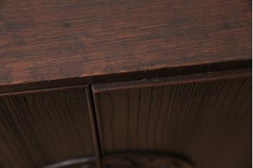 アンティーク家具　昭和初期　珍品　前板桐材・天板側板ナラ材　モダンデザインが素敵な収納棚(戸棚)(R-044617)