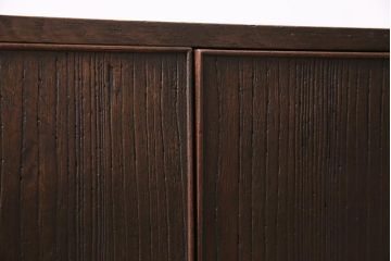 アンティーク家具　昭和初期　珍品　前板桐材・天板側板ナラ材　モダンデザインが素敵な収納棚(戸棚)(R-044617)