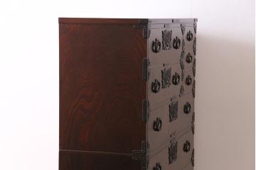 中古　伝統民芸家具　岩谷堂箪笥　No309三、八尺整理小抽出　重厚かつ上品な佇まいが魅力のチェスト(衣装箪笥、整理箪笥、引き出し)(定価約65万円)(R-044620)