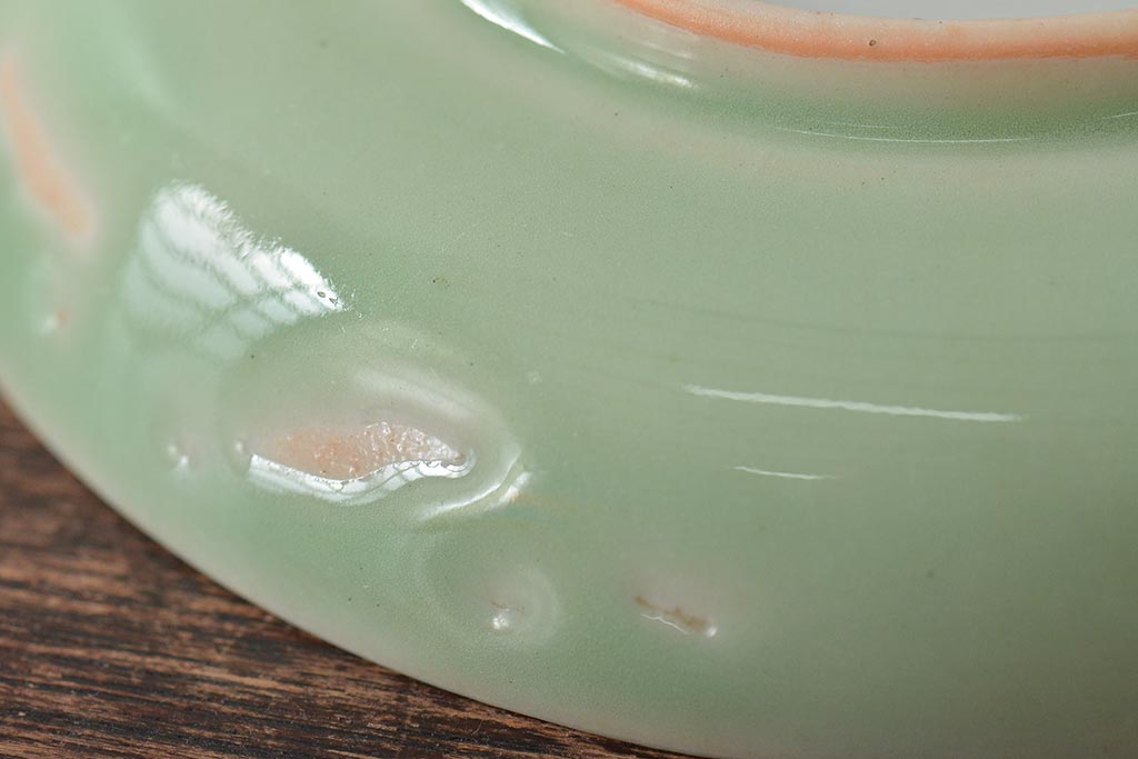 大正〜昭和初期　青磁花文小皿7枚セット(R-044623)