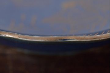 幕末明治期　瑠璃釉金彩五寸皿3枚セット(中皿)(R-044624)