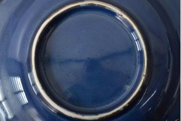 幕末明治期　瑠璃釉金彩五寸皿3枚セット(中皿)(R-044624)