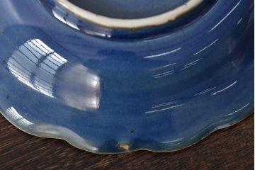 幕末明治期　瑠璃釉金彩五寸皿3枚セット(中皿)(R-044624)