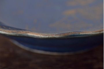 幕末明治期　瑠璃釉金彩五寸皿3枚セット(中皿)(R-044625)