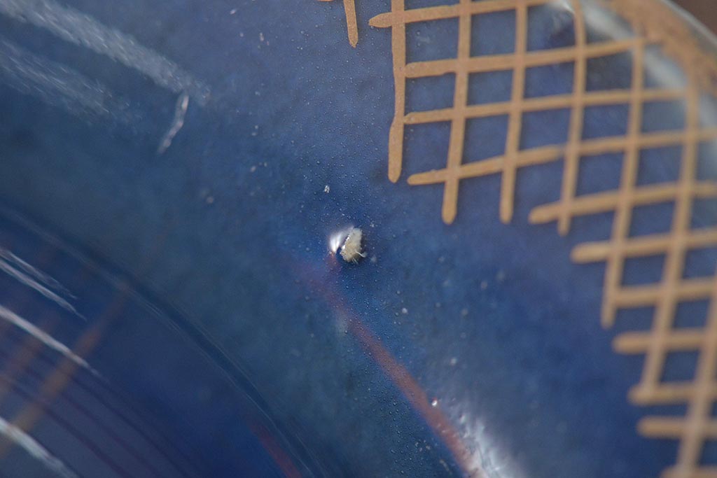 幕末明治期　瑠璃釉金彩五寸皿3枚セット(中皿)(R-044625)