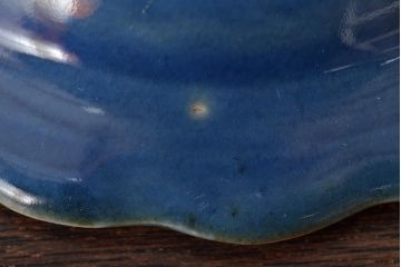 幕末明治期　瑠璃釉金彩五寸皿3枚セット(中皿)(R-044625)