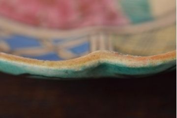 明治期　九谷焼　花文色絵小皿5枚(R-044626)