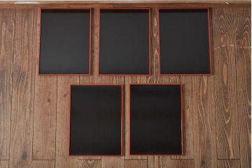 能作　黒渕朱　会席膳5客(漆器、茶道具、盆)(R-044629)