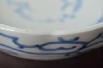 江戸期　古伊万里　蛸唐草染付なます皿3客(R-044631)