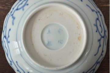 江戸期　古伊万里　蛸唐草染付なます皿3客(R-044631)