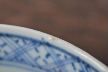 江戸期　古伊万里　大明年製　色絵染付　蓋茶碗3客(上手物古伊万里)(R-044632)